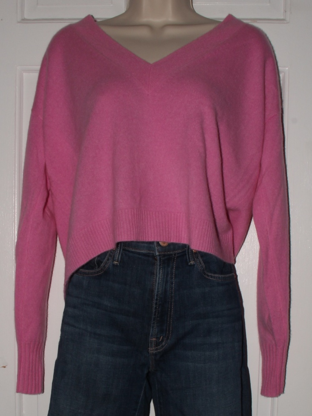 Pink Intermix V-Neck Sweater - SZ Small
